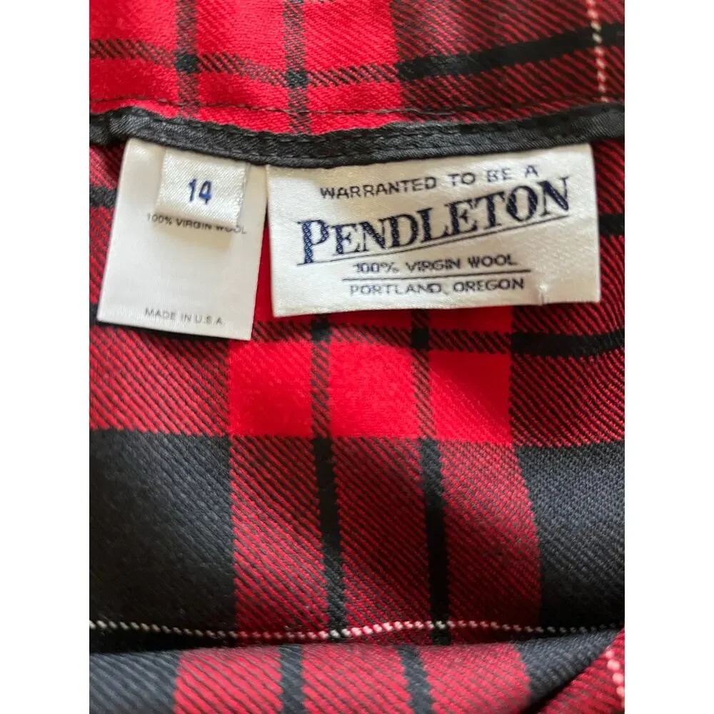 Pendleton | Vintage Women's Size 14 Red Plaid Wool Skirt